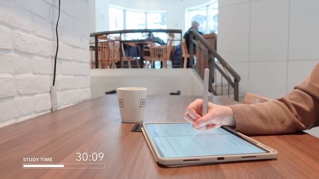 1-HOUR STUDY WITH ME Cafe | real time, coffee shop ambience, with timer [no music] смотреть онлайн