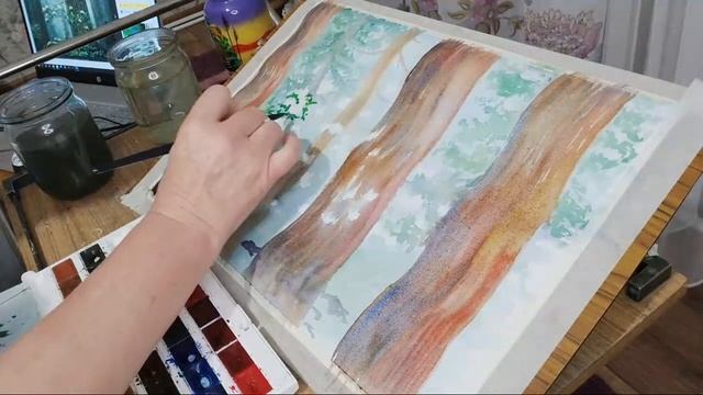 Рисовалка-болталка. Акварель. Цветы в туманном лесу. смотреть онлайн