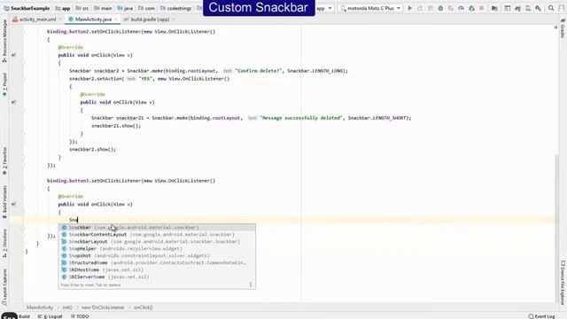 Android Snackbar Example | Android Tutorial for Beginners смотреть онлайн