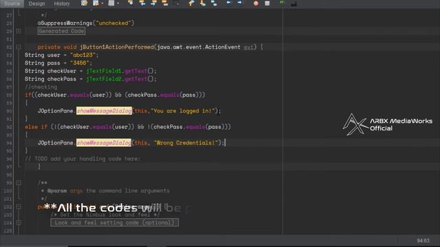 Design Simple Login Form in Java Netbeans [Without SQL Database] | ARBX CodeX 2020 смотреть онлайн