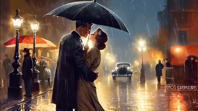 Just Me, You and an Umbrella ☂ Vintage Oldies Music playing in the rain (raindrops on umbrella) ASM смотреть онлайн