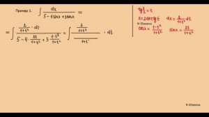 Интегралы 7.10 Универсальная тригонометрическая подстановка _ формулы с выводом _ примеры (720p)