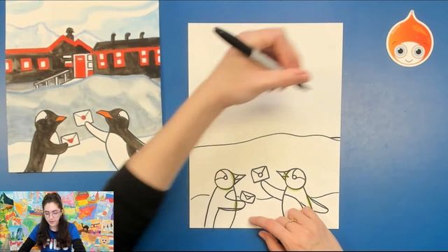 Around the World | Let's draw the Penguin Post Office! смотреть онлайн