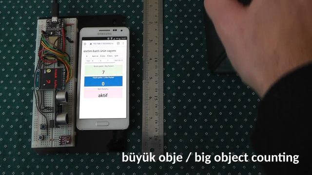 ESp8266 (NodeMCU) whit HC-SR04 different length object counting and saving remote Mysql смотреть онлайн