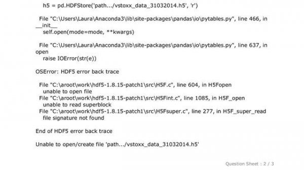 Pandas : Open .h5 file in Python