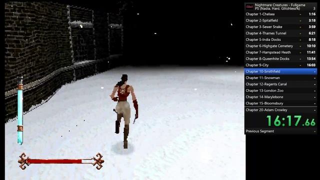 Current world record speedrun Nightmare Creatures ps1 (Emulator) Nadia glitchless hard: 32:28 смотреть онлайн