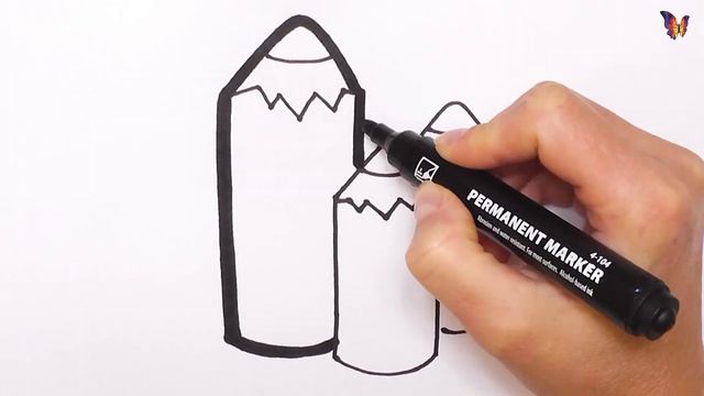Как нарисовать КАРАНДАШИ / мультик раскраска ЦВЕТНЫЕ КАРАНДАШИ для детей / Раскраски малышам смотреть онлайн