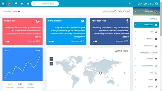 MinimalPro RTL Bootstrap Admin Dashboard Template смотреть онлайн