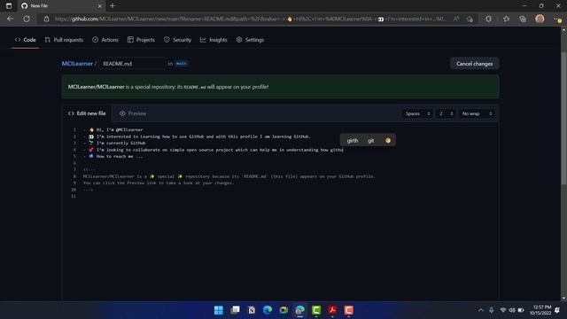 5 - Making Readme file in GitHub смотреть онлайн