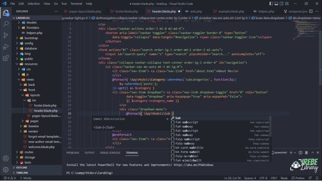 Build a Blog with Laravel [8,9] #38 - Display Dynamic Navigation Menu Categories & Subcategories смотреть онлайн