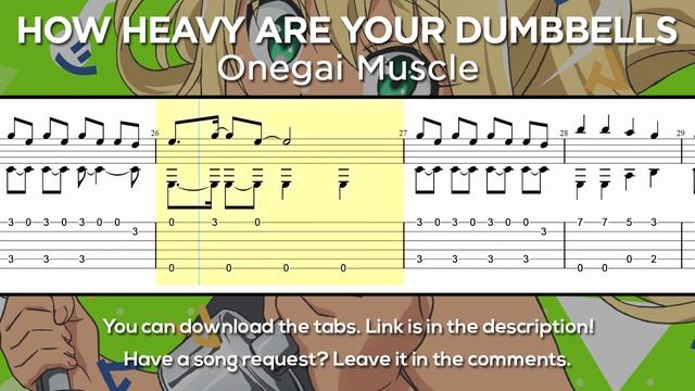 How Heavy Are the Dumbbells You Lift? OP - Onegai Muscle Guitar Tutorial [TABS] (Fingerstyle) смотреть онлайн