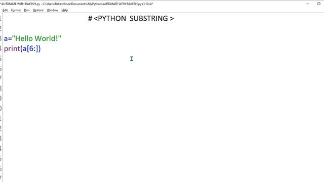 #26 Python Tutorial for Beginners | Python Substring | How to get a substring of a string in Python смотреть онлайн