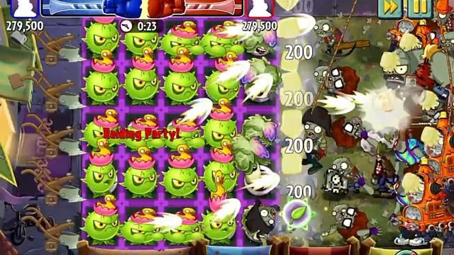 Plants Vs Zombies 2 Max Level Homing Thistle vs Red Stinger Power UP PVZ 2 смотреть онлайн