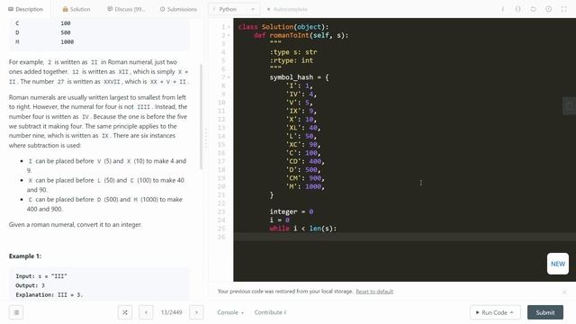 Leetcode Roman to Integer | Python смотреть онлайн
