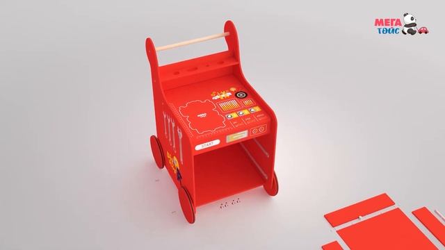 Детская игровая тележка-каталка с набором инструментов Pit Stop | Схема сборки смотреть онлайн
