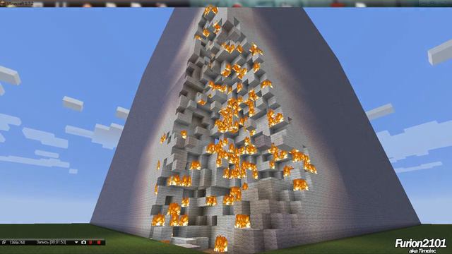 [Minecraft] Что будет если поджечь 1000000 блоков шерсти смотреть онлайн