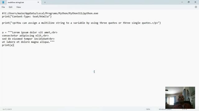 Python Multiline String смотреть онлайн