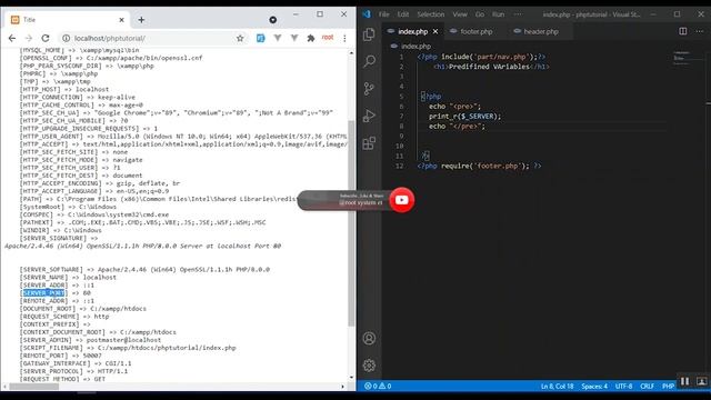 PHP Programming - PREDEFINED VARIABLES - SERVER Part #11 смотреть онлайн
