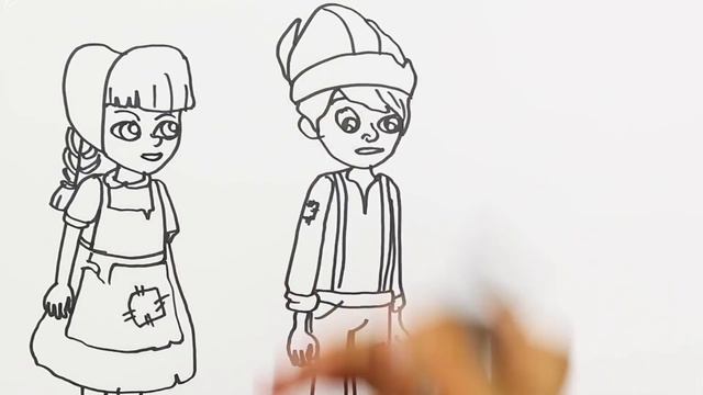 ГЕНЗЕЛЬ И ГРЕТЕЛЬ с птицей | Рисование и Раскраски