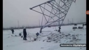 46 Видео задом на перёд #21 падение опоры ЛЭП