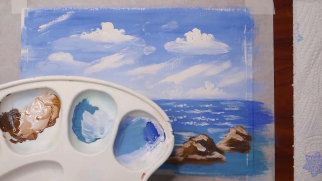 Рисуем мечты о море//пейзаж с кораблем смотреть онлайн