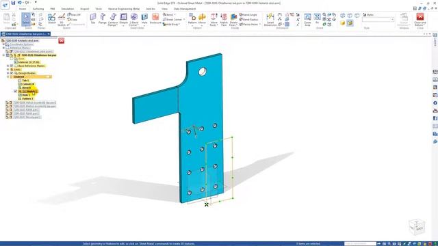 Solid Edge ST9 - Copy sketch to patterning смотреть онлайн