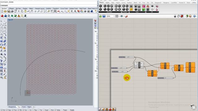 Grasshopper. Параметрический фасад Часть 2. Точка аттрактора по кривой. Grasshopper Tutorial
