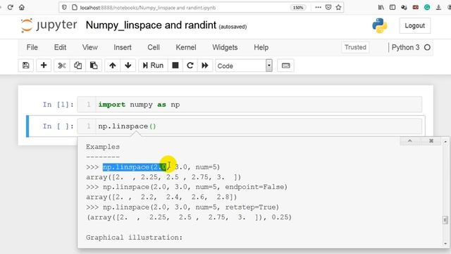 4. Different Ways of Creating Arrays in Numpy ( Using Linspace , Randint ) (Part 2) смотреть онлайн
