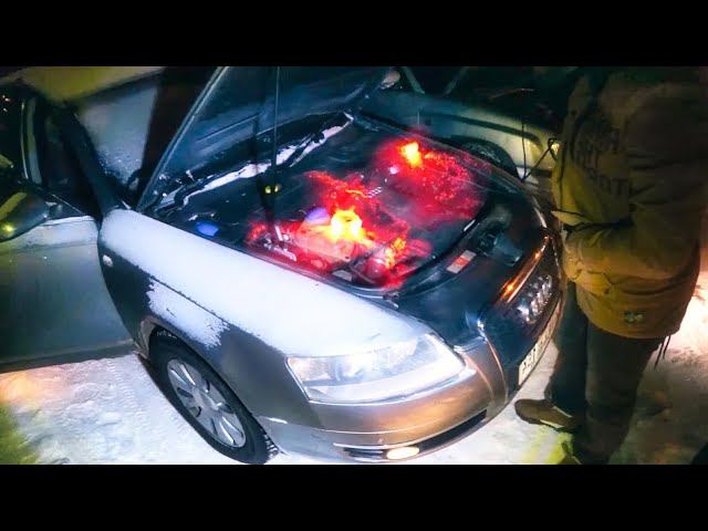 Запускаем Audi A6 Turbo в -35 на холодную / стрим по видео 2021