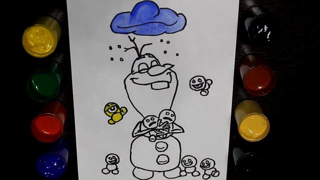 Рисуем Олафа, Холодное сердце, Draw Olaf, Frozen, рисунки для детей. смотреть онлайн