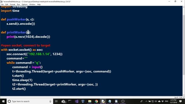 קורס פייתון - 137 - סוס טרויאני (socket reverse shell) смотреть онлайн