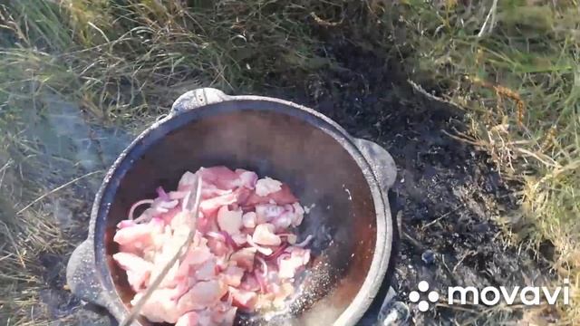 свинина с картошкой, перцами, помидорами, луком, чесноком, в казане смотреть онлайн