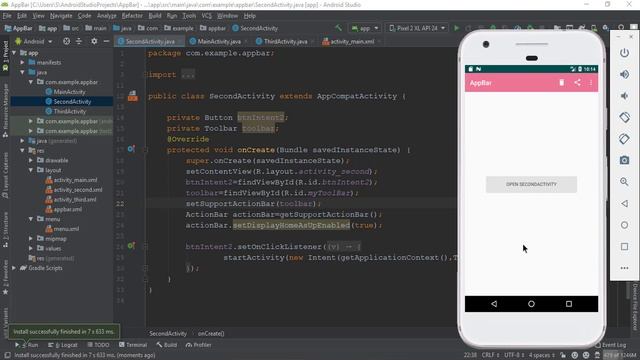 Android tutorial - 19 -Adding | Placing Home Button on App Bar| ADD Up home Button on App bar смотреть онлайн