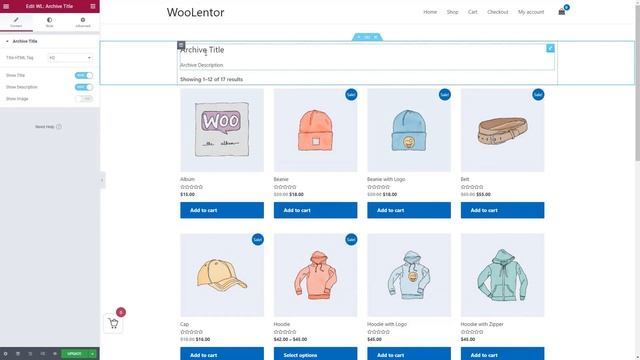 How to use Archive Title Widget using WooLentor смотреть онлайн