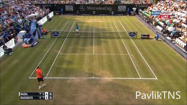 Rafael Nadal vs Marcos Baghdatis Highlights ᴴᴰ MERCEDESCUP 2015 смотреть онлайн