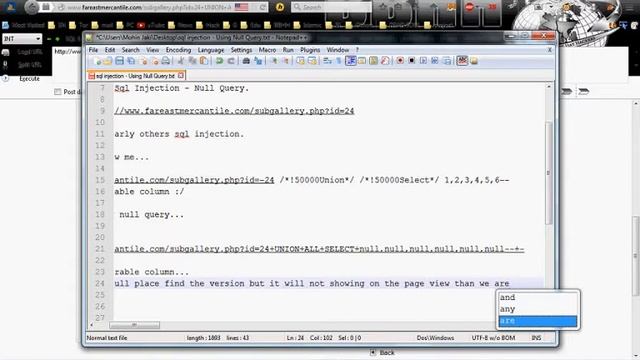 Sql Injection Using Null Query (Oracle injection) смотреть онлайн