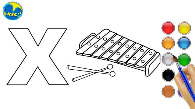 Learn Alphabets For Kids || X For Xylophone || How To Draw Alphabet X смотреть онлайн