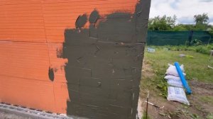 Продолжаем дом из Пеноплэкса 100 мм. штукатурка #пеноплэкс #пенополистирол #участок