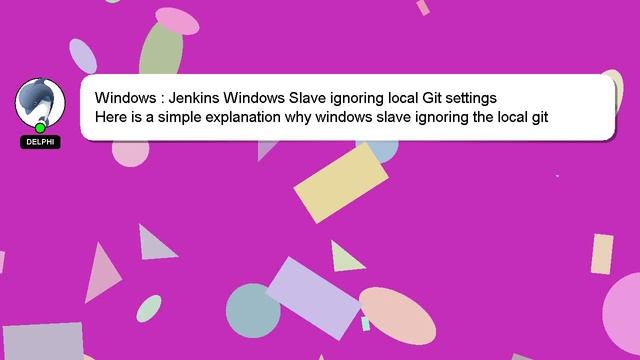 Windows : Jenkins Windows Slave ignoring local Git settings смотреть онлайн