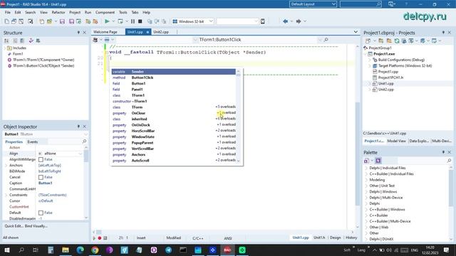 Show Form. C++. Embarcadero.