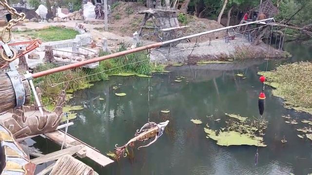 Оформление водоёма, мост, скульптуры из цемента. смотреть онлайн