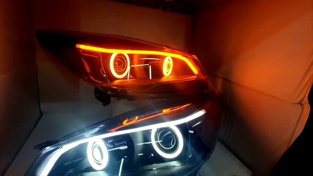 ford kuga custom black Bi-xenon headlights with drl смотреть онлайн