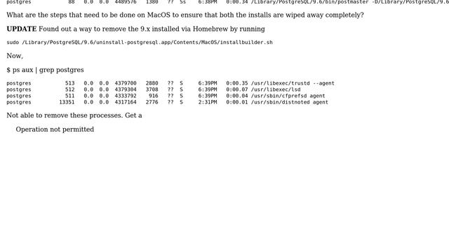Postgres issues on mac. Want to clean up and do a fresh install смотреть онлайн