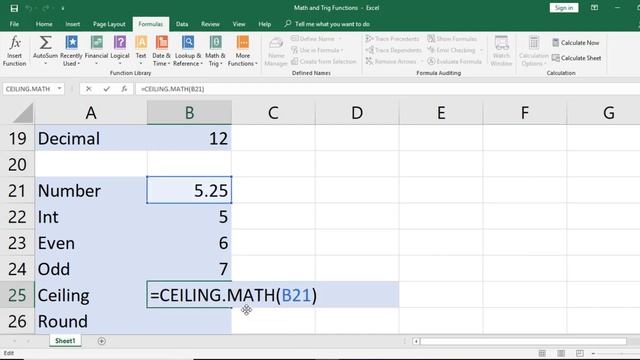 Excel Tutorial 59 - Math and Trigonometry Functions смотреть онлайн