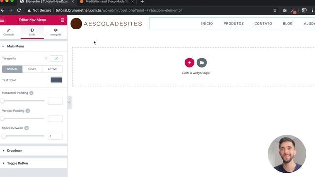 COMO CRIAR E CONFIGURAR O MENU DO SEU SITE COM ELEMENTOR (NAV MENU) - ELEMENTOR смотреть онлайн