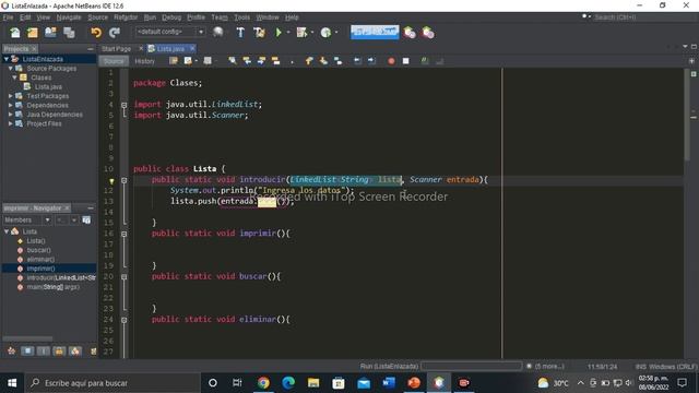 LinkedList, ingresar, buscar y eliminar datos de una Lista enlazada en Java. смотреть онлайн