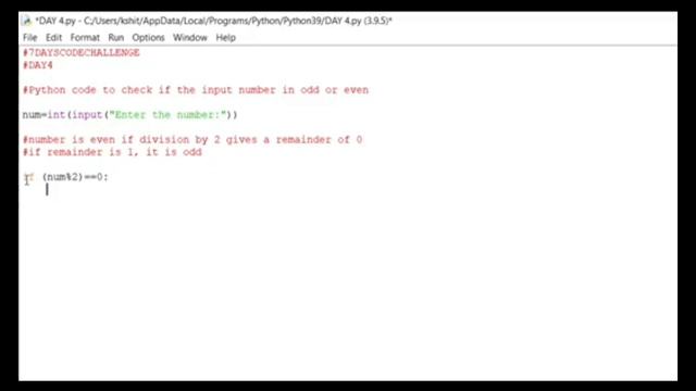 DAY 4:Check If Input No. Is Odd or Even With Python || #7DAYSCODECHALLENGE смотреть онлайн