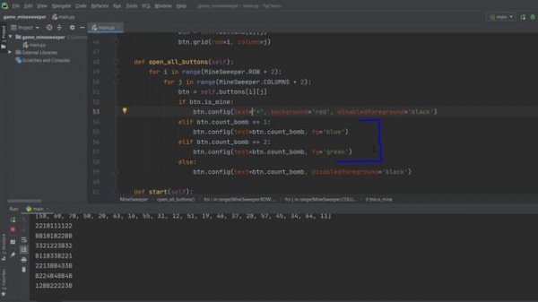 Игра "Сапер" на Python, добавляем цвет. Minesweeper in Python Tkinter