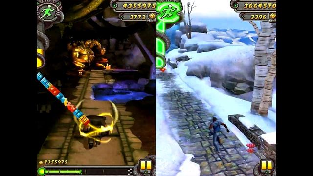 Temple Run 2 Lost Jungle VS Frozen Shadows Android iPad iOS Gameplay HD смотреть онлайн