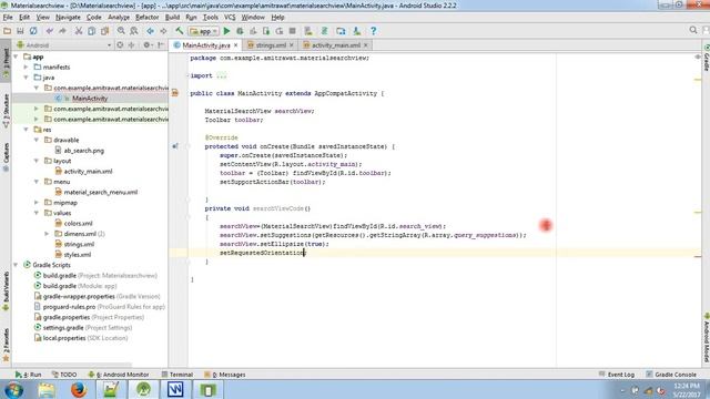 SearchView in action bar with search suggestions same as Google Play in android (code) Material смотреть онлайн